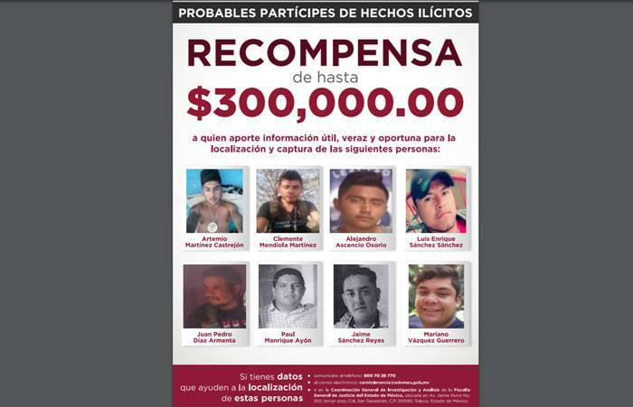 Los más buscados en Edomex; ofrecen recompensa de 300 mil pesos